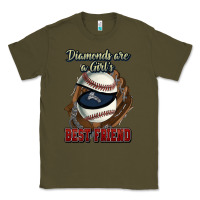 Army Green Diamonds are a girl's best friend Baseball Classic Tee - HowdyJamesFarm