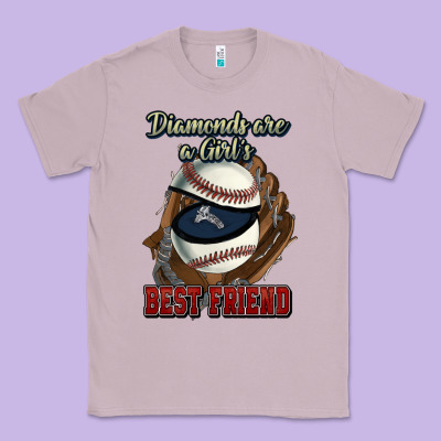 Diamonds Are A Girl's Best Friend Baseball Classic Tee Designed By Howdyjamesfarm