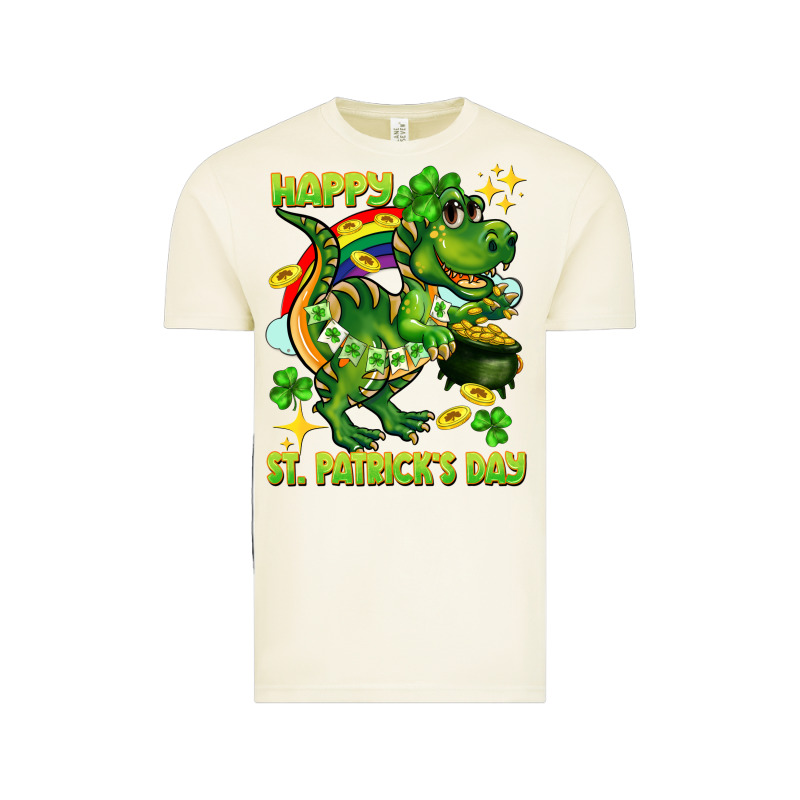 Happy St. Patrick's Day T-rex Vintage Tee by CowGirlArtShop | Teevron