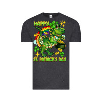 Vintage Black Happy St. Patrick's Day T-rex Vintage Tee - CowGirlArtShop