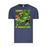 Vintage Denim Happy St. Patrick's Day T-rex Vintage Tee - CowGirlArtShop