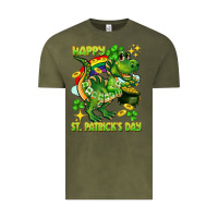 Vintage Olive Happy St. Patrick's Day T-rex Vintage Tee - CowGirlArtShop