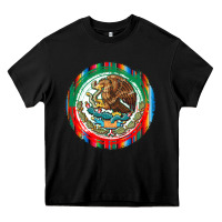 Black Mexico Coat of Arms Heavy Core Tee - texasbilliewilder