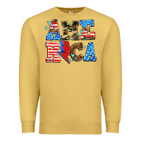Antique Gold america with heart Premium Sweatshirt - AdoDesignShop