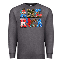 Charcoal Heather america with heart Premium Sweatshirt - AdoDesignShop