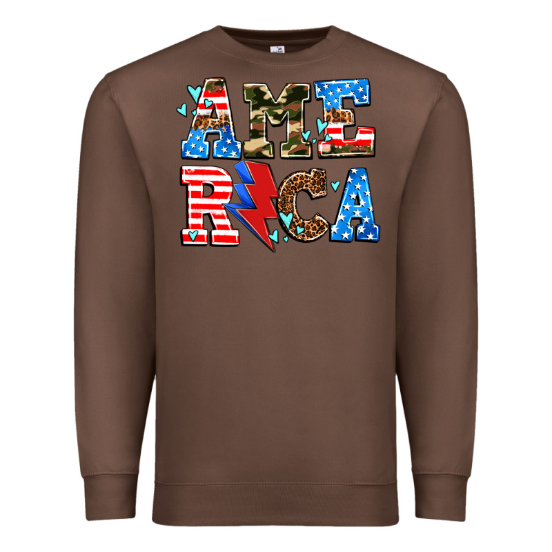 America With Heart Premium Sweatshirt by AdoDesignShop | Teevron