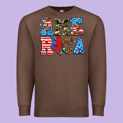 America With Heart Premium Sweatshirt Designed By Adodesignshop