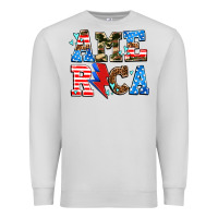 Dove Grey america with heart Premium Sweatshirt - AdoDesignShop