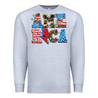 Heather Grey america with heart Premium Sweatshirt - AdoDesignShop