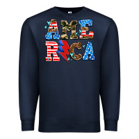 Navy america with heart Premium Sweatshirt - AdoDesignShop