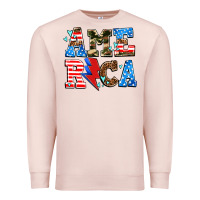 Pale Pink america with heart Premium Sweatshirt - AdoDesignShop