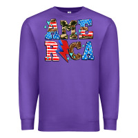 Purple america with heart Premium Sweatshirt - AdoDesignShop