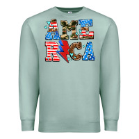 Seafoam america with heart Premium Sweatshirt - AdoDesignShop