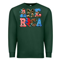 Sports Green america with heart Premium Sweatshirt - AdoDesignShop