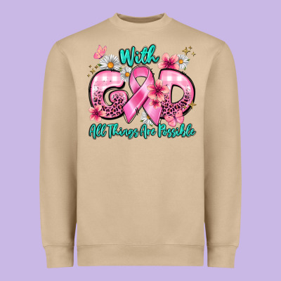 With God All Things Are Possible Heavyweight Sweatshirt Designed By Barkaloodesign