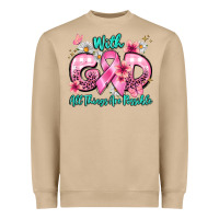 Mushroom with god all things are possible Heavyweight Sweatshirt - BarkalooDesign