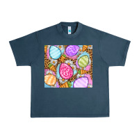 Midnight Navy Easter eggs daisies carrots Urban Heavy Tee - OliviaCreatesArt