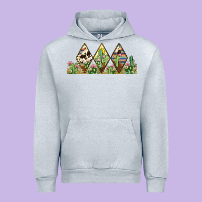 Cactus Cowhide Serape Urban Hoodie Designed By Jahusdesignshop