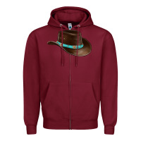 Burgundy cowboy cap Zipper Hoodie - BarkalooDesign