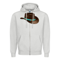 Dove Grey cowboy cap Zipper Hoodie - BarkalooDesign