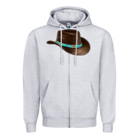Heather Grey cowboy cap Zipper Hoodie - BarkalooDesign