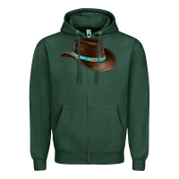 Sports Green cowboy cap Zipper Hoodie - BarkalooDesign