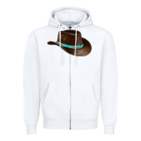 White cowboy cap Zipper Hoodie - BarkalooDesign
