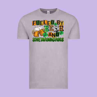 Fueled By Beer And Shenanigans Vintage Tee Designed By Cowgirlartshop
