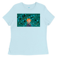 Baby Blue wizard boy and mouse Ladies Tee - TumblerDesignByShophia