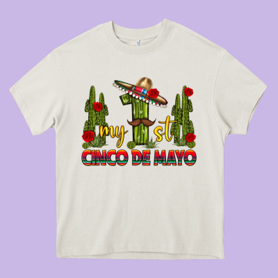 My 1st Cinco De Mayo Heavy Core Tee Designed By Texasbilliewilder
