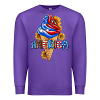 Purple ice cream america Premium Sweatshirt - AdoDesignShop