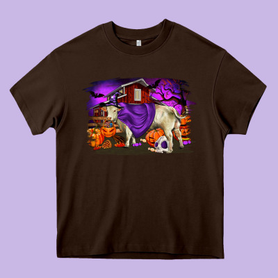 Charolais Bull Halloween Heavy Core Tee Designed By Ranaportraitstore
