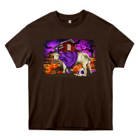 Chocolate Brown Charolais Bull Halloween Heavy Core Tee - RanaPortraitStore