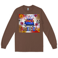 Chestnut Fourth Of July America Truck Long Sleeve Tee - FaDigitalArtStudio