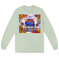 Matcha Fourth Of July America Truck Long Sleeve Tee - FaDigitalArtStudio