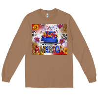 Toasted Coconut Fourth Of July America Truck Long Sleeve Tee - FaDigitalArtStudio