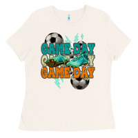 Bone Game day lightning bolt soccer Ladies Tee - HowdyJamesFarm