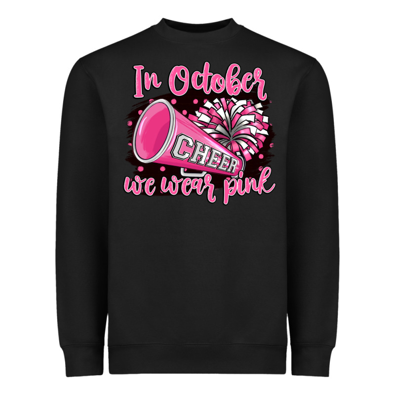In October We Wear Pink Cheer Heavyweight Sweatshirt by BarkalooDesign | Teevron