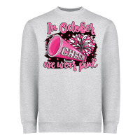 Heather Grey in october we wear pink cheer Heavyweight Sweatshirt - BarkalooDesign