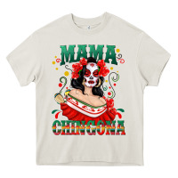 Cream Mama Chingona Skull Heavy Core Tee - texasbilliewilder
