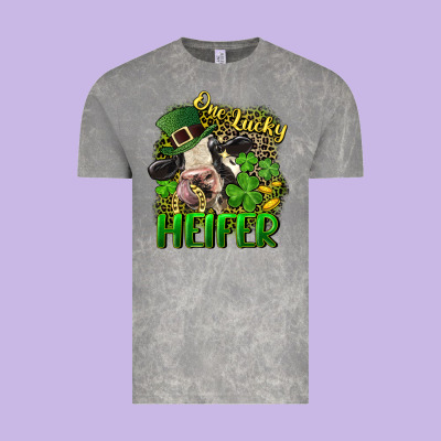 One Lucky Heifer Vintage Tee Designed By Cowgirlartshop