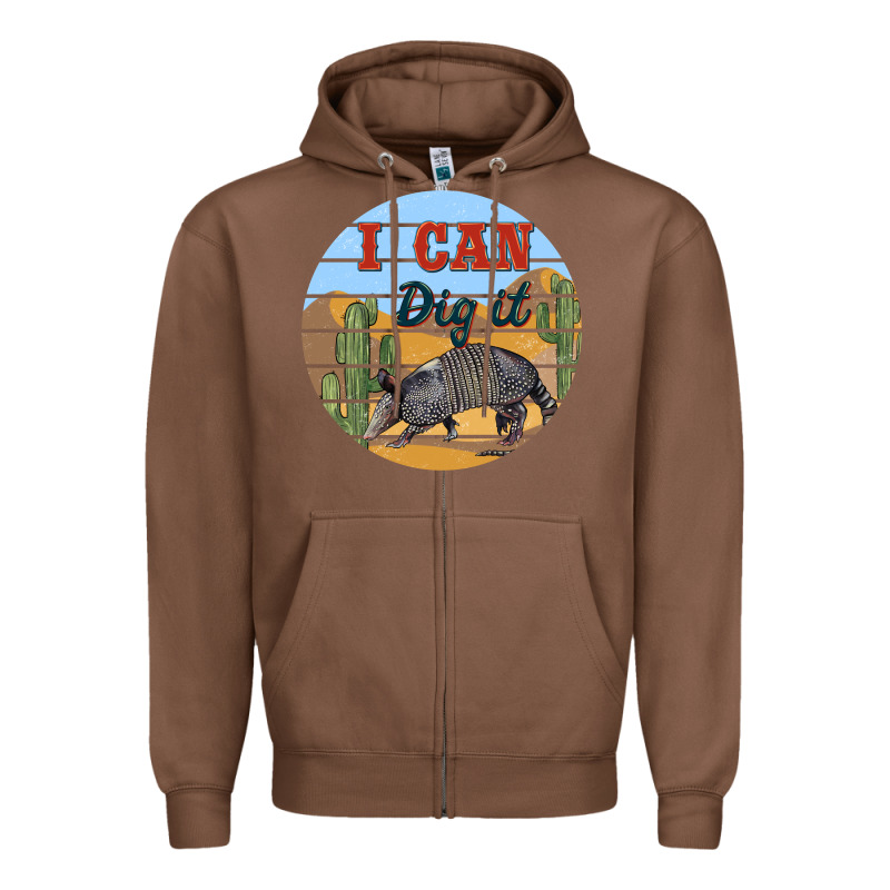 I Can Dig It Armadillo Zipper Hoodie by BarkalooDesign | Teevron