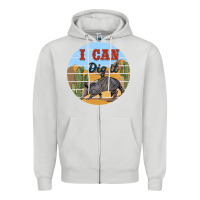 Dove Grey i can dig it armadillo Zipper Hoodie - BarkalooDesign