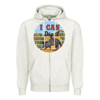 Oatmeal Heather i can dig it armadillo Zipper Hoodie - BarkalooDesign