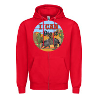 Red i can dig it armadillo Zipper Hoodie - BarkalooDesign