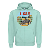 Seafoam i can dig it armadillo Zipper Hoodie - BarkalooDesign