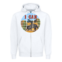 White i can dig it armadillo Zipper Hoodie - BarkalooDesign