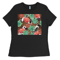 Black succulents and cowhide Ladies Tee - TumblerDesignByShophia