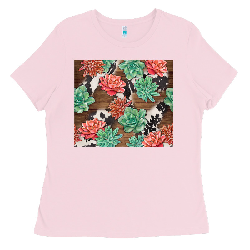 Succulents And Cowhide Ladies Tee by TumblerDesignByShophia | Teevron