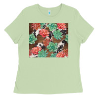 Matcha succulents and cowhide Ladies Tee - TumblerDesignByShophia